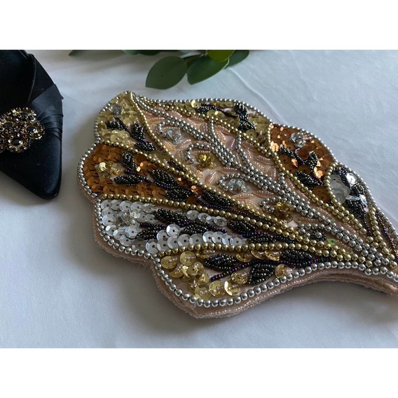 Evening Bag Beaded Leaf by Marco Wristlet GORGEOUS NEW - Picture 3 of 6